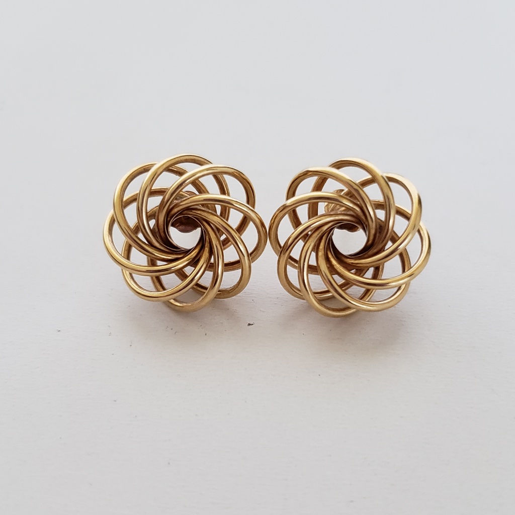 14k Yellow Gold Knot Stud Earrings